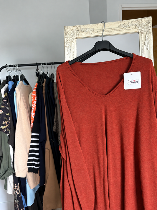 Pull terracotta col V