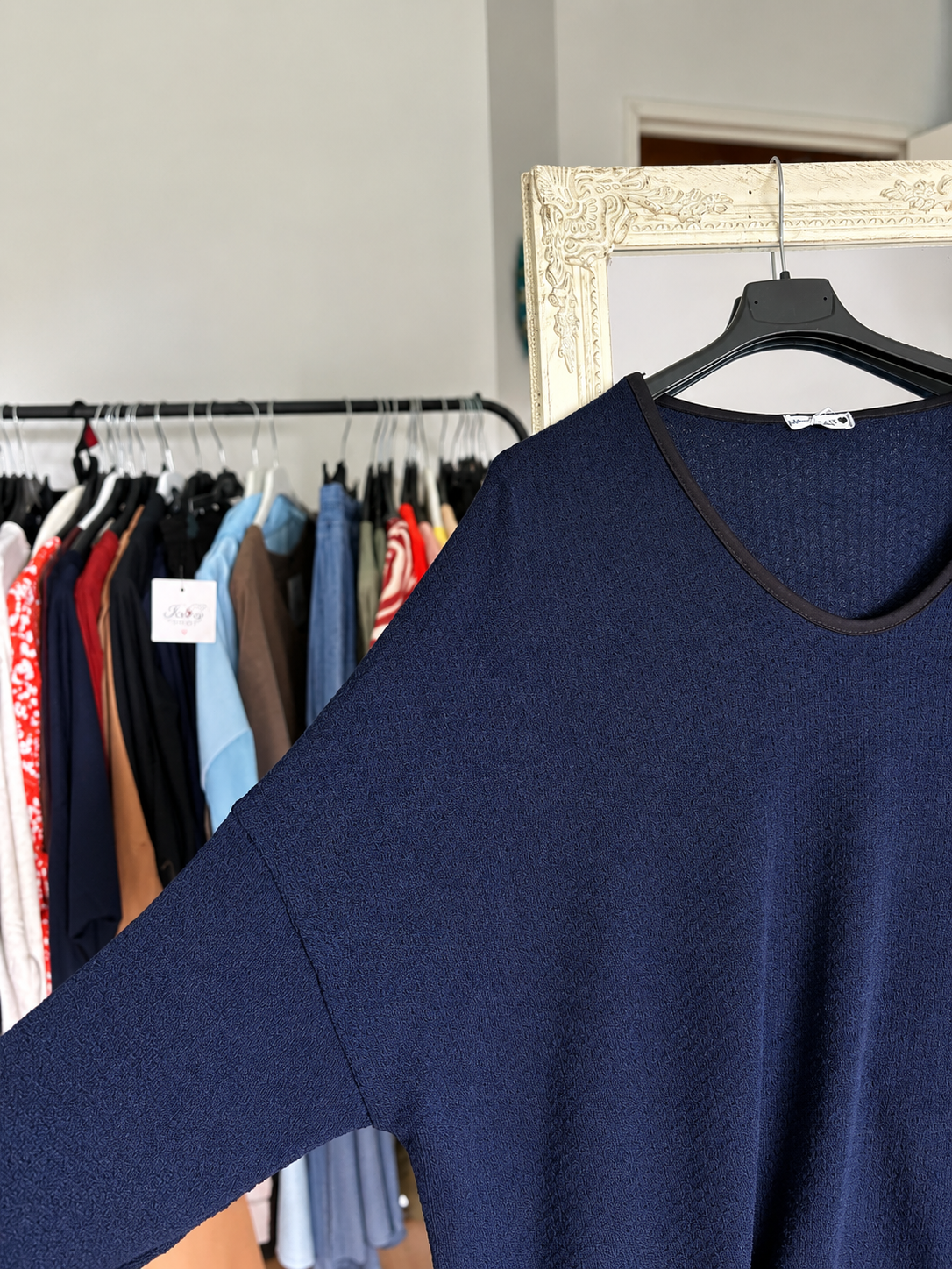 Pull bleu marine col V