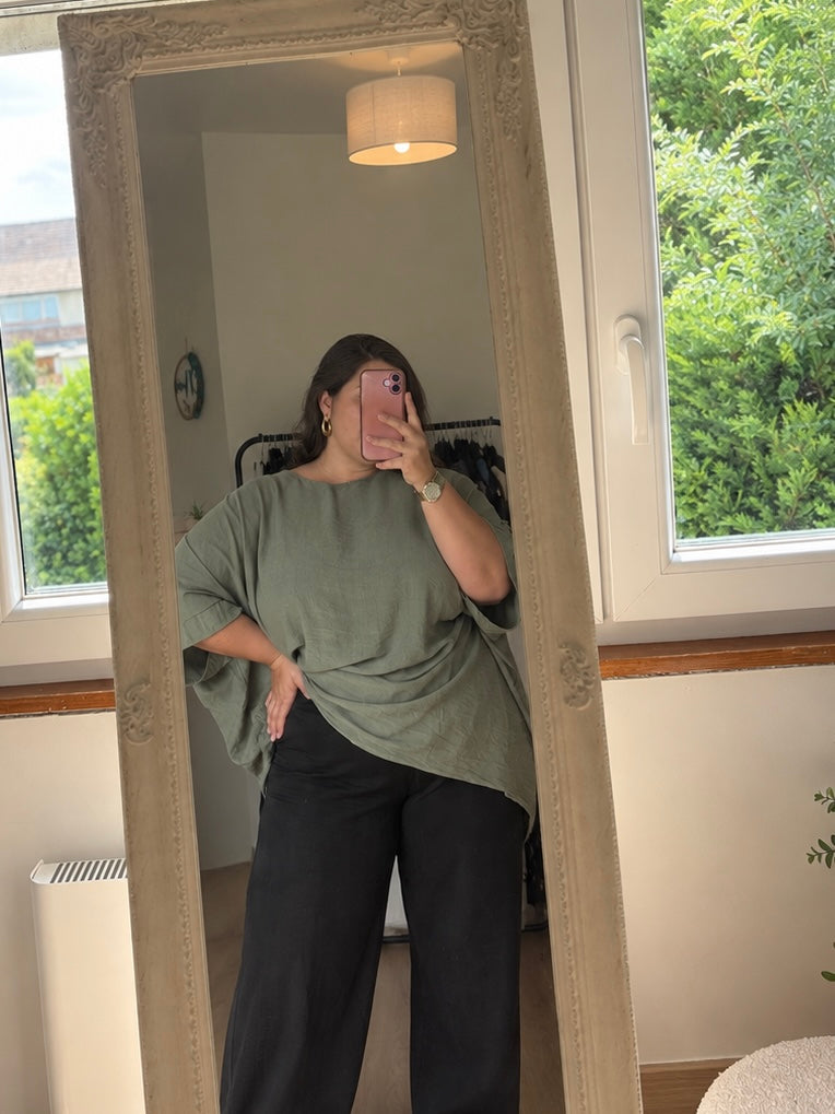 Top ample kaki