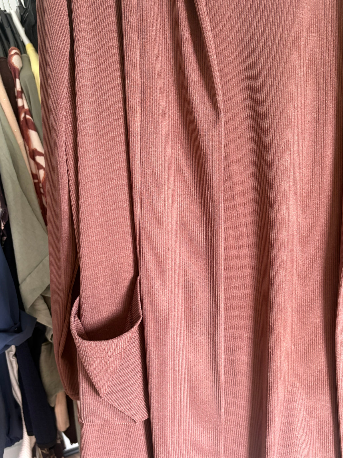 Gilet long côtelé marron