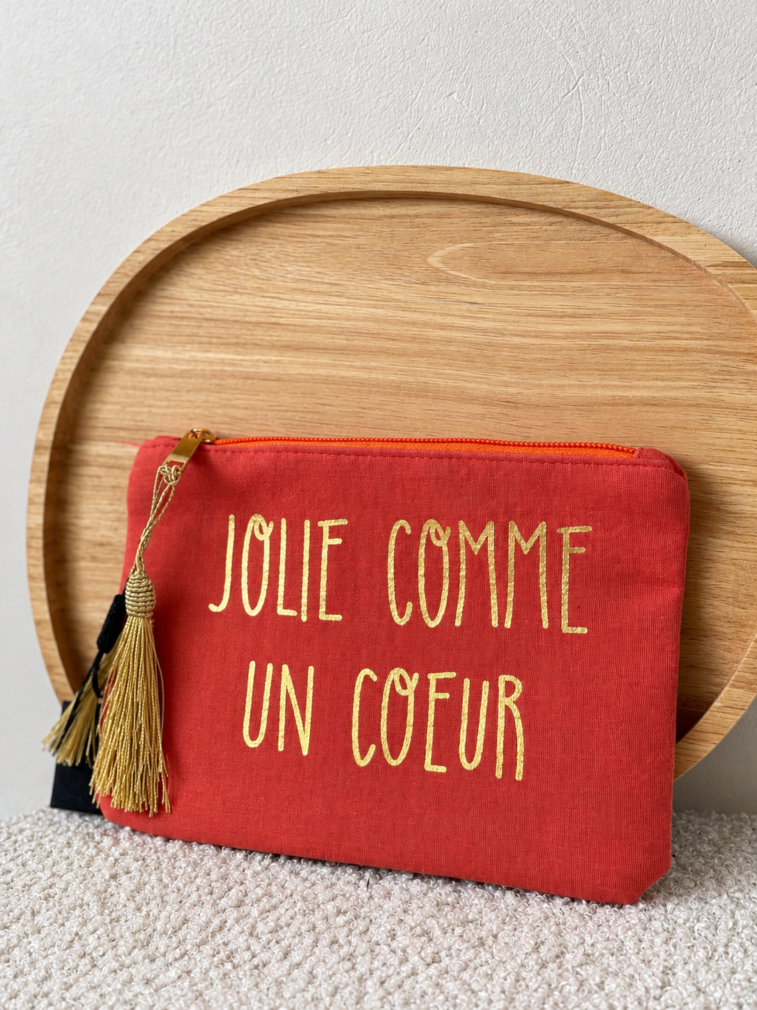 Pochette en coton « Jolie comme un cœur »