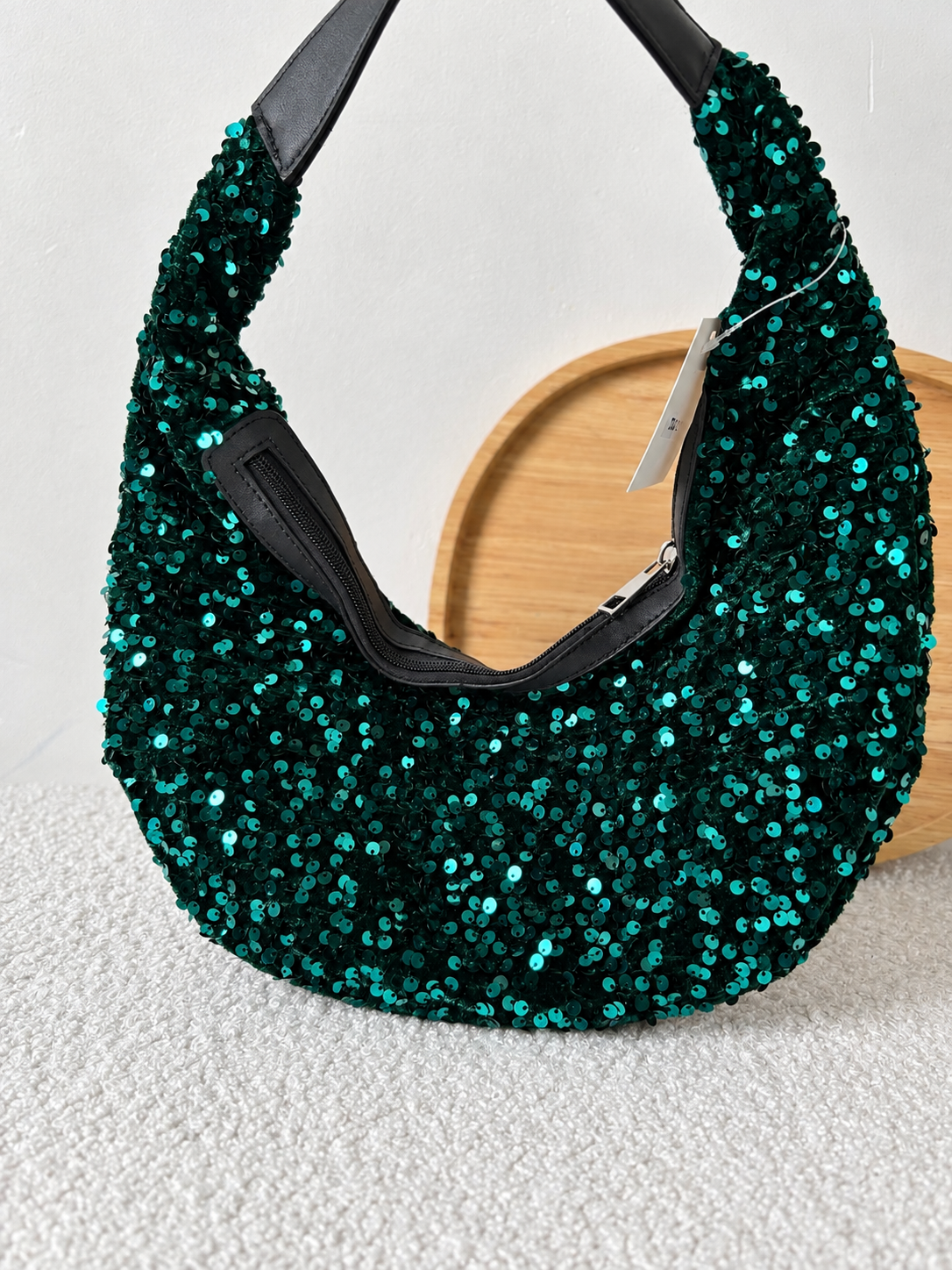 Sac à sequins vert émeraude