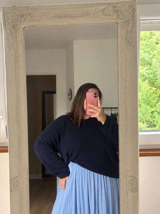 Pull bleu marine col V